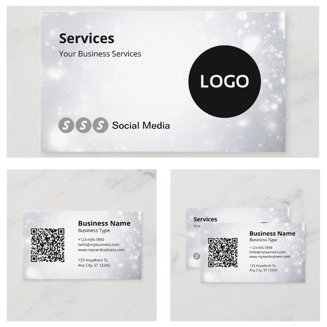 Moderne Logo-Scan-QR-Code-Website Visitenkarte (Modern Logo Scannable QR Code Website Business Cards)
