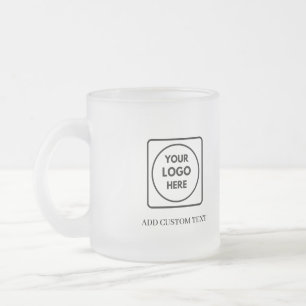 Moderne Logo-Text-Vorlage für Geschäfts Mug mit Fr Mattglastasse