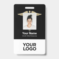 Moderne Logomitarbeiter Doctor Nurse Foto Name ID
