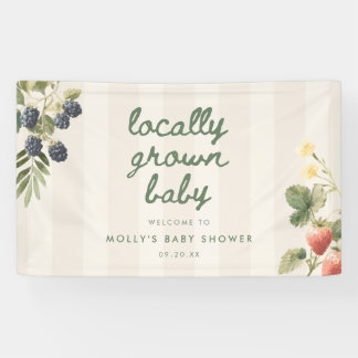 Moderne "Lokal Gewachsen" Markt-Baby-Shower-Einlad Banner