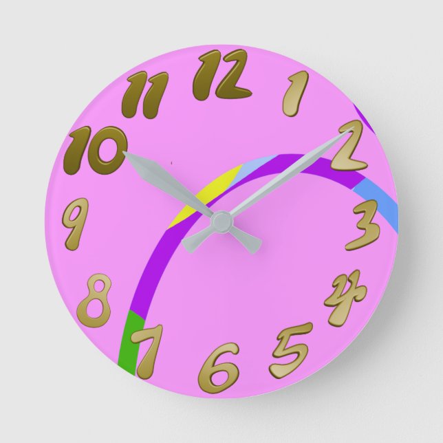 Moderne Loops Rosa Magenta Uhr (Vorderseite)