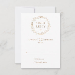 Moderne Lorbeer-Kranz-Hochzeit RSVP Karte