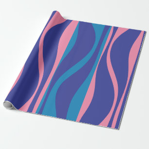 Moderne Lounge Mitte Jahrhundert Vibranly Blue and Geschenkpapier