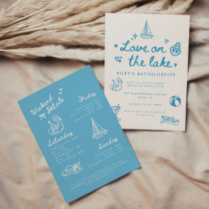 Moderne "Love on the Lake" Junggesellinnen-Abschie Einladung