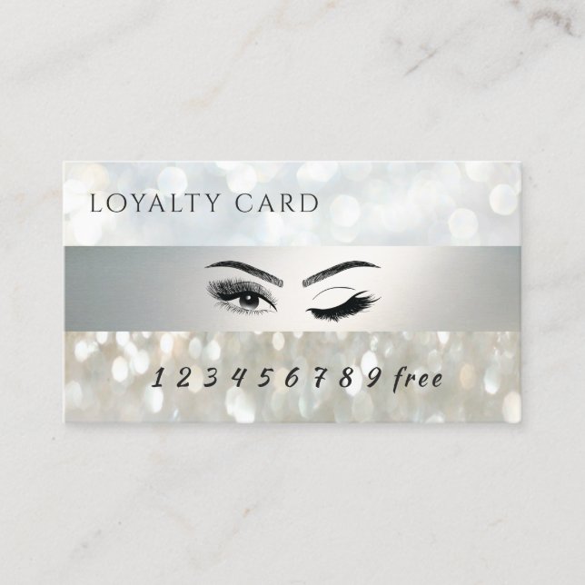 Moderne Loyalitätskarten mit Wimpern und Augenbrau Treuekarte (Vorderseite)