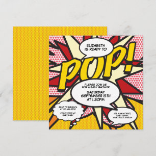Moderne lustige Baby-Party-Comic im Pop-Art-Stil Einladung