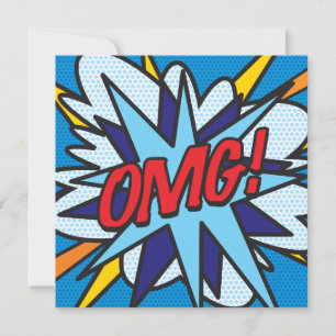 Moderne lustige bunte Comic-OMG Einladung