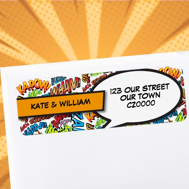 Moderne lustige bunte Comic-Rücksendeadresse (Modern Fun Colorful Comic Book Return Address Label)