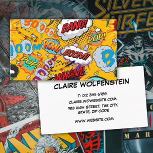 Moderne lustige Comic-Book-Farbige Trendige Visitenkarte