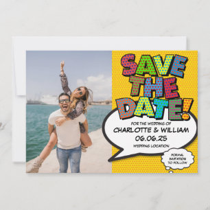 Moderne lustige Comic-Photo-Save-the-Date-Karte Save The Date