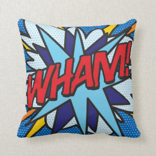 Moderne lustige Comic- Pop-Art WHAM OMG Kissen