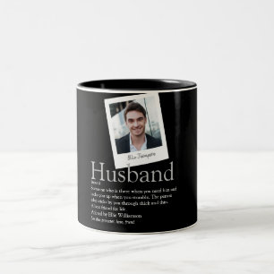 Moderne lustige Definition des Ehemanns Foto Schwa Zweifarbige Tasse