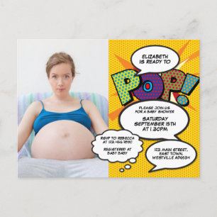 Moderne lustige Foto-Baby-Party geschlechtsneutral Einladungspostkarte