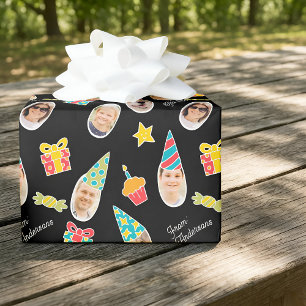 Moderne lustige Geburtstagsfotos  Geschenkpapier