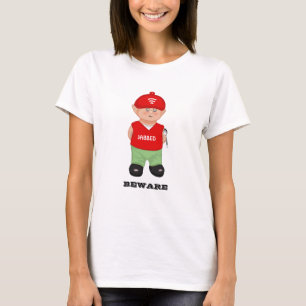 Moderne lustige gestochene Cartoon-T-Shirt T-Shirt