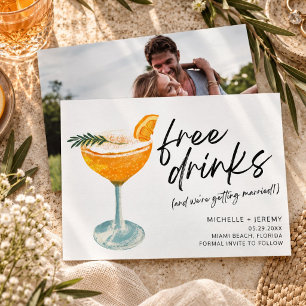 Moderne lustige Hochzeit Foto Save The Date