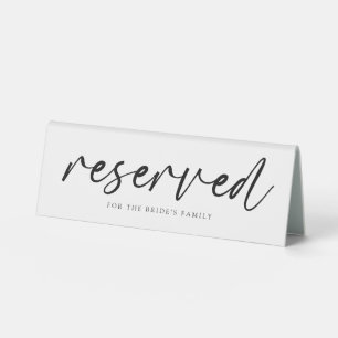 Moderne lustige Hochzeit reservierte Tisch Tent Sc Tischaufsteller