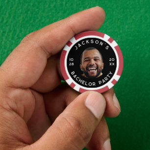 Moderne lustige Junggesellenabschied-Foto Pokerchips