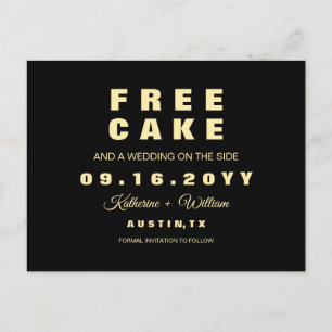 Moderne Lustige Kostenlose Torte Hochzeit Termin m Ankündigungspostkarte