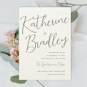 Moderne lustige Paare nennen Luxe Paper Wedding Einladung