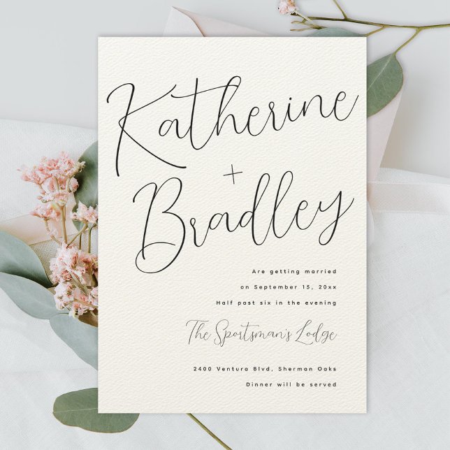 Moderne lustige Paare nennen Luxe Paper Wedding Einladung (Von Creator hochgeladen)