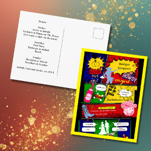 moderne lustige retro-komische Junggesellinnen-Abs Postkarte