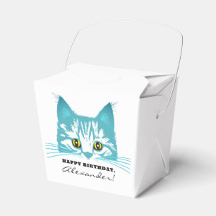 Moderne lustige Türkis Katzen Schablone Humorvolle Geschenkschachtel