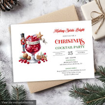 Moderne lustige Weihnachtscocktails-Party-Einladun