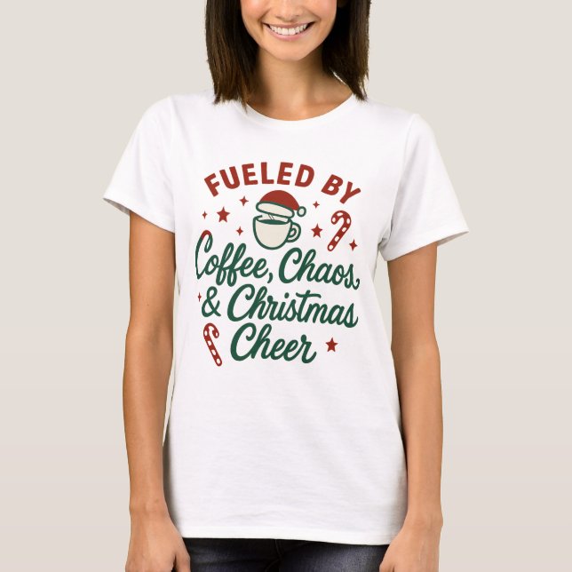 Moderne lustige Weihnachtstypografie-Kunst T-Shirt (Vorderseite)