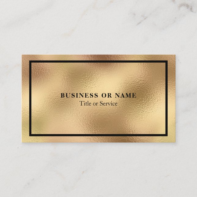 Moderne Luxe Imitate Gold Foil Metallic Visitenkarte (Vorderseite)
