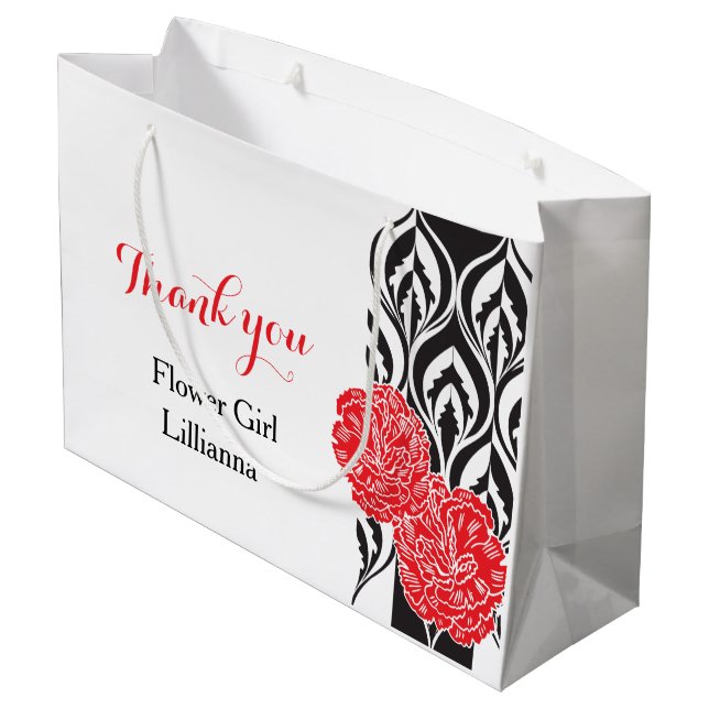 Moderne luxuriöse Hochzeitsgeschenk Blume Girl Gou Große Geschenktüte (Rückseite Schrägansicht)