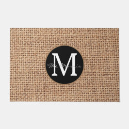 Moderne luxuriöse mit Monogramm Einlage in Schwarz Fußmatte