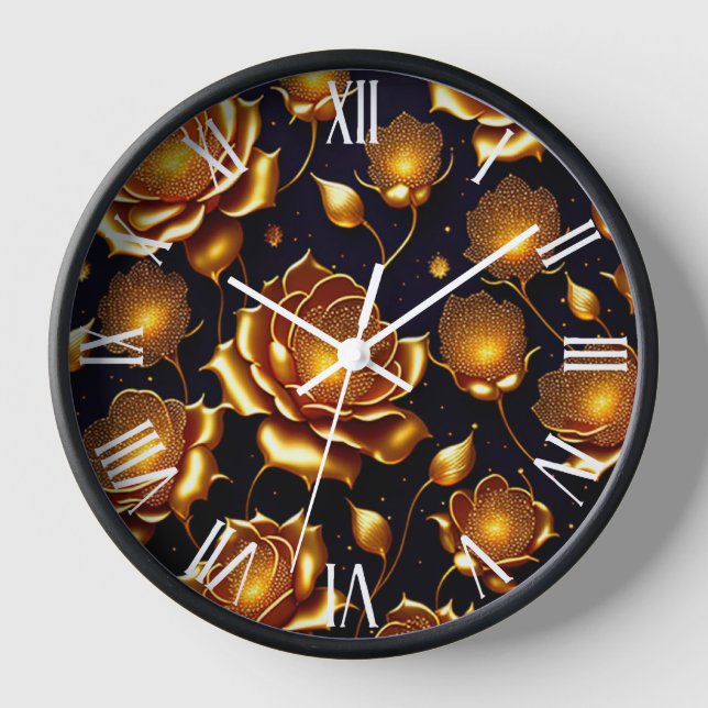Moderne Luxus Big Gold Rose Collection Uhr (Vorderseite)