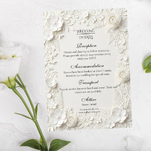 Moderne Luxus-Blumenhochzeit Begleitkarte