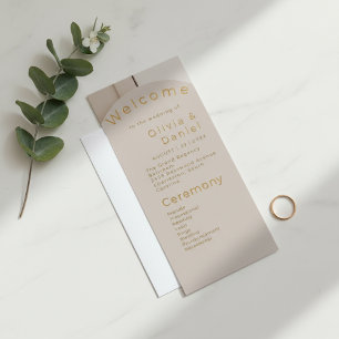 Moderne Luxus-Bogen-Hochzeitsmappe   Neutral Beige