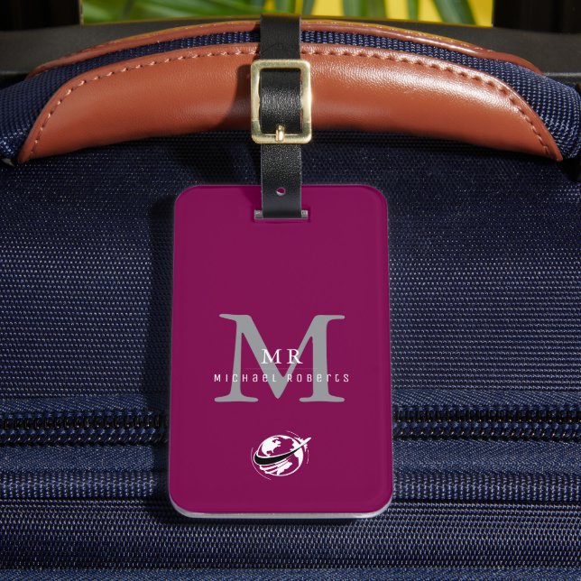 Moderne Luxus-Einzelanfertigung mit Monogramm und  Gepäckanhänger (Vorderseite Insitu 2)