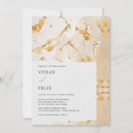 Moderne Luxus Gold Abstrakte Hochzeit Einladung