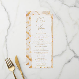 Moderne Luxus Gold Abstrakte Hochzeitkarte Menükarte