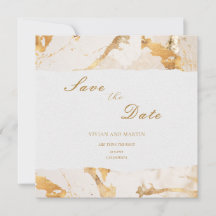 Moderne Luxus Gold Save the Date Abstrakt