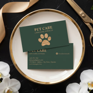 Moderne Luxus Golden Paw Haustier-Pflegedienst Visitenkarte