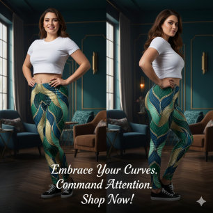 Moderne Luxus-Gradient-Wellen-Leggings Leggings