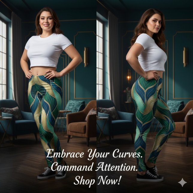 Moderne Luxus-Gradient-Wellen-Leggings Leggings (Modern Luxe Gradient Waves Leggings)