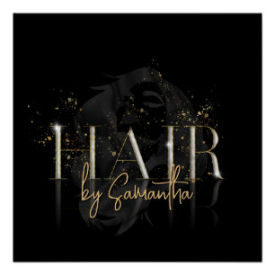 moderne Luxus-Haarstylist-Rose Goldtypografie Poster