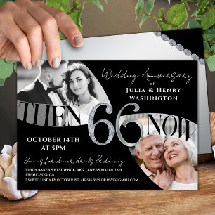 Moderne Luxus-Hochzeit zum 66. Jubiläum Einladung