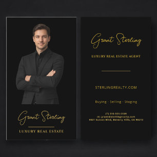 Moderne Luxus-Immobilien Schwarz Gold Profi Visitenkarte