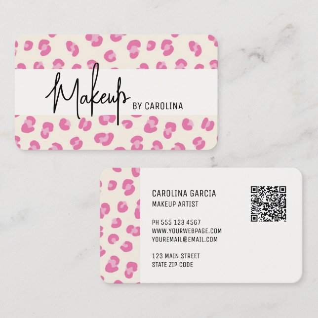 Moderne Luxus Makeup Artist Business Card Visitenkarte (Vorne/Hinten)