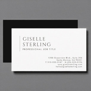 Moderne Luxus-Minimalist Professional Schwarz Weiß Visitenkarte