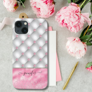 Moderne Luxus-Rosa Chic Glam Bling iPhone Hülle