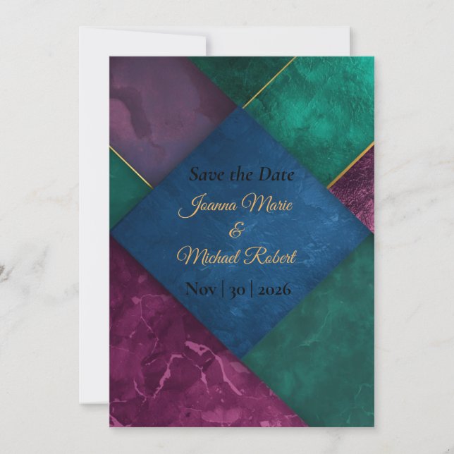 Moderne Luxus-Save-the-Date-Karte Save The Date (Vorderseite)