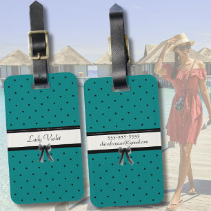 Moderne Luxus Türkis Monogramm Sommer Reise Gepäckanhänger